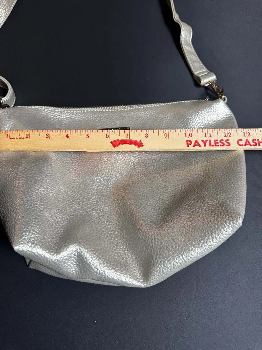BCBG Paris Metallic Gold Faux Leather Crossbody Bag